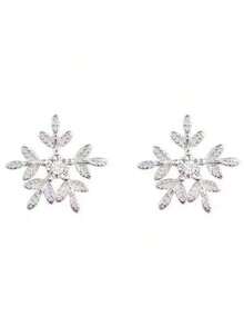 Snowflake Stud Earrings For Women, Minimalist Unique Design Cute Floral Earrings, Student Jewelry(The Random Shipping Pictures Are For Reference Only) Christmas Waist Chain Hoop Earrings Women Jewelry Women Christmas Decorations Hoops Fairy Earrings For Women Necklaces - 隨機 - 查看 7