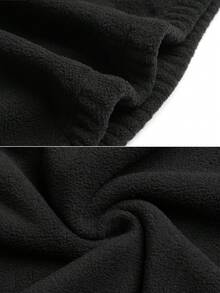 Women's Autumn/Winter Casual Pullover Sweatshirt, Loose Fit Long Sleeve Top, Minimalist Design, Fleece Hooded, Suitable For Gym, Running, Commuting And Daily Wear - Black - View 6