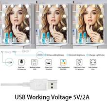 Dressing Table Vanity Set Makeup 10 LEDs Mirror Jewellery Organizer - White - View 8