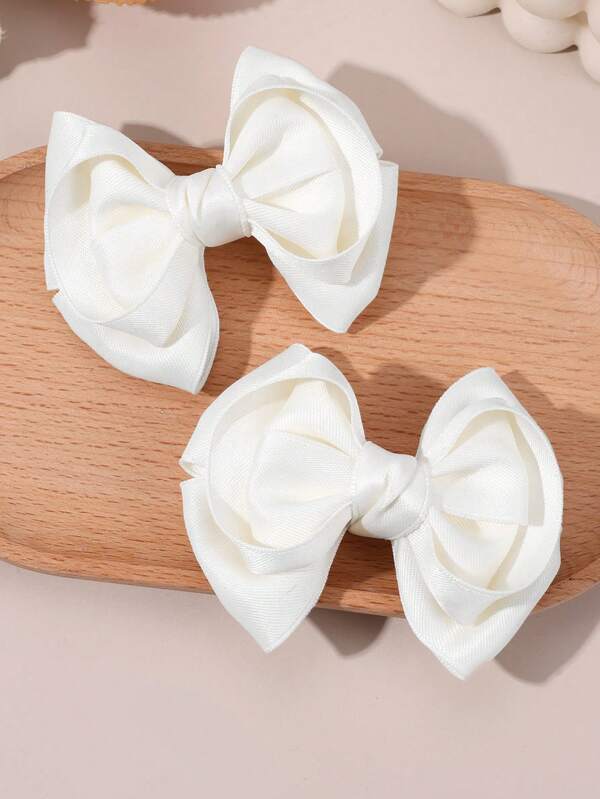 2 piezas Pinzas para el cabello con moños de satén multicolor para niñas dulces, pasadores de cabello de unicolor, moños de satén elegantes, pasadores para el cabello de uso diario para bebés niñas, accesorios para el cabello para adolescentes.