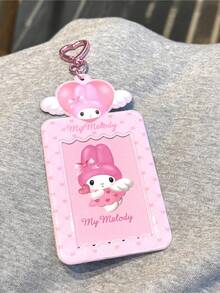 1pc Cute Heart Angel PVC Card Holder, 3 Inch Idol Star Fan Card Protector, Meal Card Storage Pendant