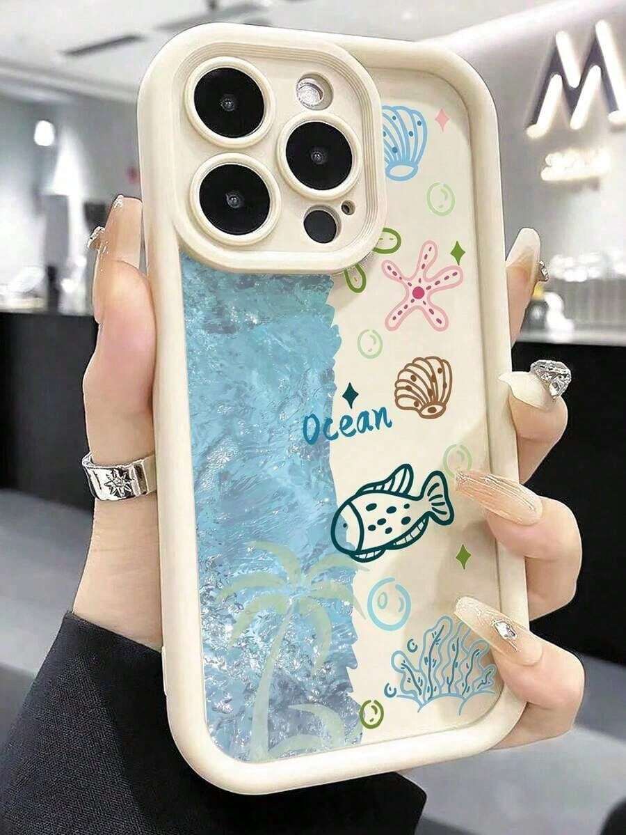 Progettato con uno stile di pittura a tema oceano, è una custodia per telefono elegante e bella compatibile cone per i modelli 17/17pro/17promax/16/15/14/13/12/11/ProMax/Pro/Plus/XSMax/XS, e anche per Galaxy S22/S23/S24/S25/Plus/FE/Edge/Ultra.