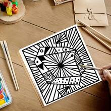[Creative Coloring Book] Innovative 3D Adult Coloring Book, 1pc, 22 Pages, Thick Paper, Creative Relaxing Art Activity, Ideal For Holiday Birthday Party Gift, Drawing & Painting - 彩色 - 查看 5