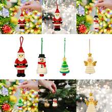 Set para hacer adornos navideños de botones DIY - Decoraciones festivas divertidas para todas las edades, kit de manualidades con botones de muñeco de nieve/Papá Noel/ángel navideños, regalos para colgar en el árbol de Navidad