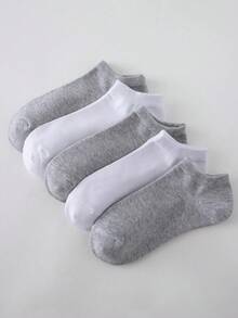 10/20/30 双男士隐形无缝袜子，透气吸湿排汗，适合运动休闲穿着，黑色、灰色和白色 - 彩色 - 查看 24