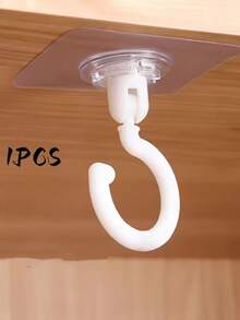 1 Stück 360° drehbarer selbstklebender Deckenhaken - hohe Tragfähigkeit, ohne Bohren installierbar, Multifunktions-Wandhalterung für Windspiele, hängende Pflanzen, Beleuchtung, Heimdekoration, Baldachine, Moskitonetze und Haushaltsorganisation