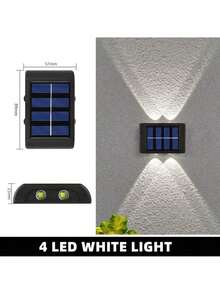 2pcs Solar Wall Lights Multiple LED Dual Row Lights Warm Light Flashlights Decorative Atmosphere Lights Garden Street View Lights Outdoor Hallway Lamps And Table Lamps