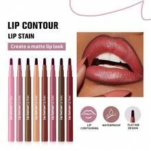 lakerain Delineador de labios mate y lápiz labial 2 en 1, color de larga duración, tono nude, a prueba de manchas, mejora la forma de  labios, a prueba de sangrado - Multicolor - Ver 2