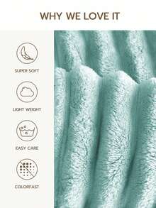 1件装奢华双面仿毛皮毯 - 柔软条纹法兰绒，温暖舒适，适合午睡、办公、露营、沙发等场合 - 多功能涤纶床罩，完美的圣诞礼物 - 綠色 - 查看 3