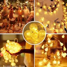 1 pieza Luces de cadena de bola de cristal LED, luces de decoración de ambiente para carpa de camping al aire libre, lámpara de bola de cristal, decoración para habitación, patio exterior