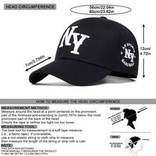 1pc Men's Fashionable Alphabet Embroidery Baseball Cap, New York, Sun Protection And Adjustable, Suitable For Traveling, Parties And Beach Activities In Spring And Autumn Street - Black - View 4