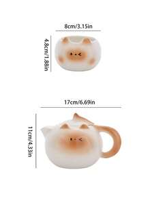 1 pieza Tetera de cerámica con diseño de gato lindo, taza de té de gato siamés, juego de tetera pintada a mano de manera exquisita, adecuado para decoración del hogar, juego de té para reuniones, merienda, té negro, té de flores, taza de té, regalo, decoración navideña