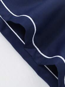 2 件青少年男孩休闲简约口袋侧条纹直筒裤，适合春、夏、秋、冬 - 黑色 - 查看 11