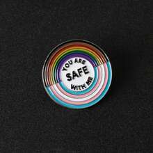 1pc Creative Rainbow Letter Badge Brooch, Fashion Enamel Lapel Pin, Collar Pin, Clothing Brooch, Metal Brooch, Fashion Jewelry Gift For Friends Christmas