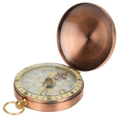 Portable Vintage Retro Metal Copper Flip Cover Pocket Watch Compass For Camping Hiking Boatingcompass