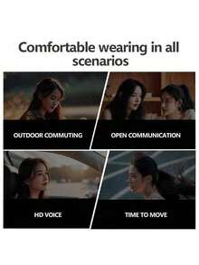 HTC Auriculares deportivos abiertos NE18, estables y duraderos, resistentes al sudor y al agua, audio espacial de alta definición, batería de larga duración, color negro. - Negro - Ver 3