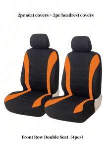 Universal Fit Car Seat Covers Full Set (2/4/9-PCS) - Airbag Compatible Cloth Fabric For Sedan, SUV, Van | Choose 1/2/5-Seater: Includes Headrest & Back Seat Covers - Style a - View 22