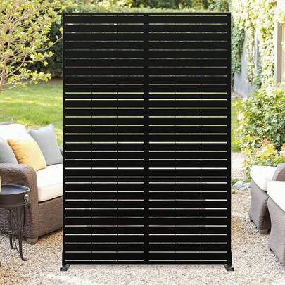 Hodeffior Garden Privacy Screen, 182cm H X 120cm W Decorative Metal Outdoor Divider, Freestanding Fence Patio Protective Screens Panels For Outdoor Backyard Balcony Patio Garden