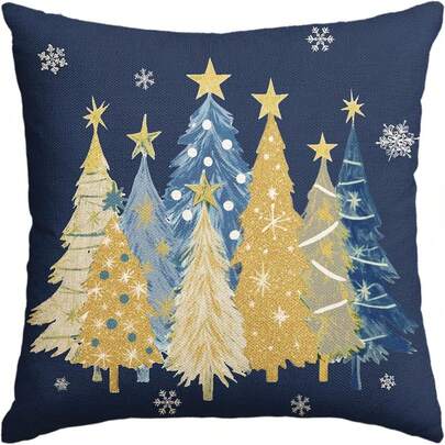 1 Stück Weihnachtsbaum Kissenbezug, minimalistischer umkehrbarer bedruckter Kissenbezug für Weihnachtsdekoration im Wohnzimmer, Sofa, Schlafzimmer, Auto, ohne Füllung