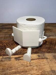Madebyblanc Creative Humanoid Toilet Paper Holder Stand - Funny Sitting Pose Design, ABS Plastic, Bathroom Tissue Storage / Novelty Home Decor / Desktop Organization For Families/Adults/Teens, Bathroom/Bedroom/Living Room, Halloween/Thanksgiving/Christmas, Gifts For Friends/Family/Hostess, Minimalist Ins Style (Toilet Paper Holder/Bathroom Organizer/Funny Home Decor/Gag Gifts/Unique Gifts/Bathroom Accessories/Desktop Organizer)