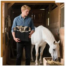 12 Pieces Horse Grooming Kit With Organizer Tote Bag Tack Room Plies Horse Brush Sets Equine Care Cleaning Kit Shedding Grooming Massaging Tools Khaki - Khaki - View 5