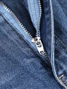 HIMARRI Elegantes y lindos jeans de mezclilla de pierna ancha para mujer, largo largo con cintura escalonada, tela muy elástica. - Azul - Ver 7