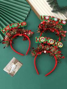 1pc Children's Letter Color Bar Christmas Headband Party Christmas Performance Headwear, Suitable For Daily Use By Children During Christmas
