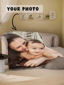 1pc Customizable Photo Blanket, 9-Grid Pattern, Memorial Gift, Fleece Throw, Valentine's Day, Mother's Day, Father's Day, Graduation, Wedding, Christmas, Anniversary Gift, Personalized Gift, Core Memory Blanket - Multicolor - View 7