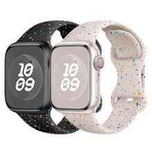 2 Packs Sport Band Compatible With Apple Watch Bands 42mm 46mm 40mm 41mm 44mm 45mm 38mm Ultra 49mm Women Men, Plastic-Soft Breathable Silicone Strap Compatible With IWatch Band Series 10 9 8 7 6 5 4 3 Ultra/2,SE
