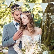 2 Pcs King And Crowns Set Men Royal Crown With Black Crowns Women Princess Crown Tiara Costume Headwear Wedding Homecoming Party Decorations