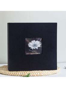 QINBEIYOU 1 Simple Linen Creative Gift 6-Inch Photo Album Paper Core Pocket Style Photo Storage Book DIY Photo Album Collection