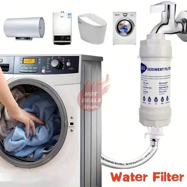 Novo filtro de água anti-explosão, anti-vazamento e anticongelante de uma peça para máquina de lavar, chuveiro, aquecedor de água, banheiro, assento sanitário inteligente, purificador de água