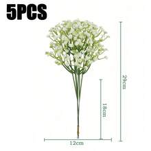 100支白色仿真满天星，白色假满天星，散装仿真满天星花束，适用于家居装饰、桌面装饰、DIY插花、婚礼和节日派对装饰、室内外花园装饰、婚礼、派对、房间装饰 - 白色 - 查看 14