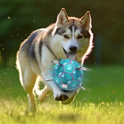 Pet Dog Toy Tug-Of-War Woven Ribbon Football Interactive Dog Toys, Indoor Outdoor Dog Soccer Balls For Small Medium Large Dogs