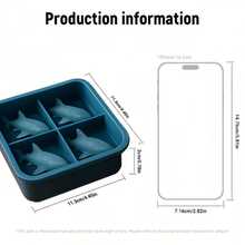 1 pezzo Stampo in silicone a forma di squalo per cubetti di ghiaccio, stampo in silicone antiaderente a 4 cavità, adatto per la preparazione di cubetti di ghiaccio, cioccolatini, biscotti, stampi creativi per feste in cucina, essenziale per gli amanti dei dessert, perfetto per bevande fai-da-te in estate