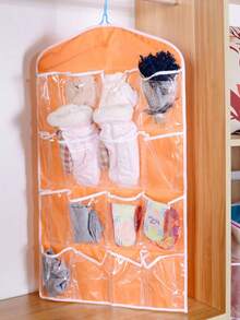 1 个 16 格悬挂式收纳袋，适用于卧室、客厅、门、墙壁、壁橱，用于存放袜子、内衣等小物品，爱情人节 - 彩色 - 查看 11