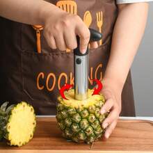 1 Pcs High-Value Stainless Steel Pineapple Corer And Slicer, Two-In-One Peeler And Corer, Kitchen Accessories/Must-Have For Holiday Party Fruit Dishes - 銀色 - 查看 7
