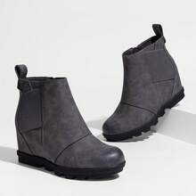 Comfort Women's Wedge Boots Comfortable Ankle Wedge Fashionable Booties - 灰色 - 查看 3