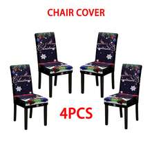 1/2/4/6/100 piezas Fundas para sillas de comedor navideñas, fundas elásticas, extraíbles y lavables para el hogar, hotel, fiesta - Multicolor - Ver 40