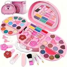 4-6 Years Old Kids Pretend Makeup Set, Lip Gloss, Eyeshadow Palette, Glitter, Lipstick, Blush, Christmas And Birthday Gift For 3-8 Years Old Children - Multicolor - View 13