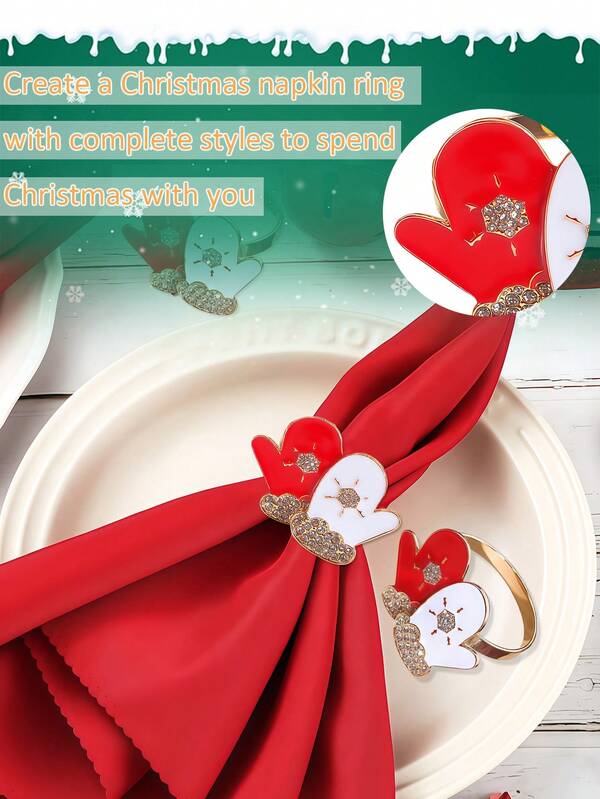 2-12 pièces Anneaux de serviette de Noël de luxe exclusifs, fabriqués avec une technique d'émail exquise, en matériau d'alliage de haute qualité, assortis à des serviettes de Noël douces et durables. Convient pour les mariages, les anniversaires, les banquets, les fêtes en plein air, la décoration de repas quotidiens et les accessoires de célébration de Noël élégants