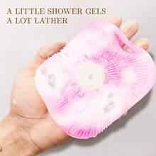 Zinc Infused Silicone Body Scrubber Men, New Upgrade Deep Exfoliating Body Scrubber Shower, Silicone Loofah Men Sensitive Skin With Lathering Bristles And Non - Slip Handle Gray - 粉色 - 查看 4