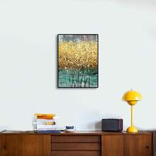 Modern Creative Canvas Abstract Golden Leaf Art Poster, Single Piece Wall Art, Waterproof & Odorless, Birthday Gift, Decor For Bedroom, Office, Living Room, Dorm