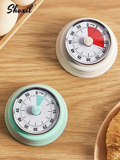 shoxil 1Pc Magnetic Kitchen Timer, Mechanical Timer, Time Reminder, Suitable For Baking And Kitchen Use