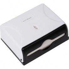 Paper Towel Dispenser, Tri - Fold Towel Holder, Restroom, Wall Mount, Bathroom, 10.25Lx 3.75x 8H, Black - White + 1-piece + Dispenser - View 6