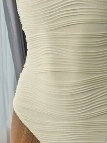 Bellisia Summer Beach Solid Tie Shoulder One Piece Swimsuit Bathing Suit One Piecebathing Suit