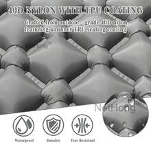 Built-In Pump Camping Air Mattress Thickened Pad Foldable Inflatable Sleeping Pad Portable Tear-Resistant - Grey - View 5
