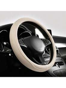 15-Inch (38.1 Cm) Universal Steering Wheel Cover - Breathable PU Leather With Odorless Rubber Grip, Anti-Slip Classic Design, Fits Most Cars