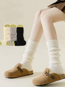 1/2/3 Pairs Women's Multi-Color Leg Warmers, Warm & Slimming Leg Warmers, Versatile & Fashionable Ankle Leg Warmers, Suitable For Spring, Autumn & Winter, Cozy - Multicolor - View 7