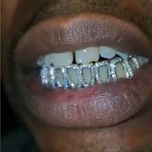 2 chiếc răng sứ Zirconia 5A khảm Hip-Hop GRILLZ răng vàng khoét lỗ dùng làm quà tặng Halloween & tiệc tùng phù hợp cho nam và nữ - Nhiều màu - Xem 4